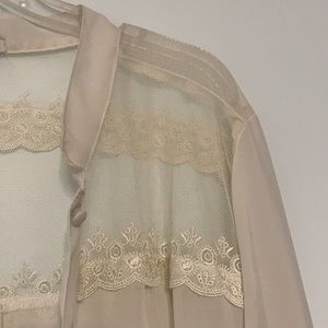 Bar III White Sheer Button Up